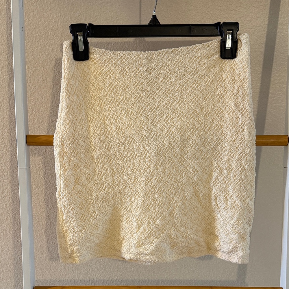 Kimchi Blue Cream Textured Mini Skirt